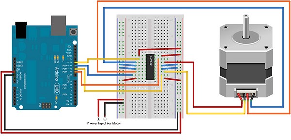 schema arduino test moteur